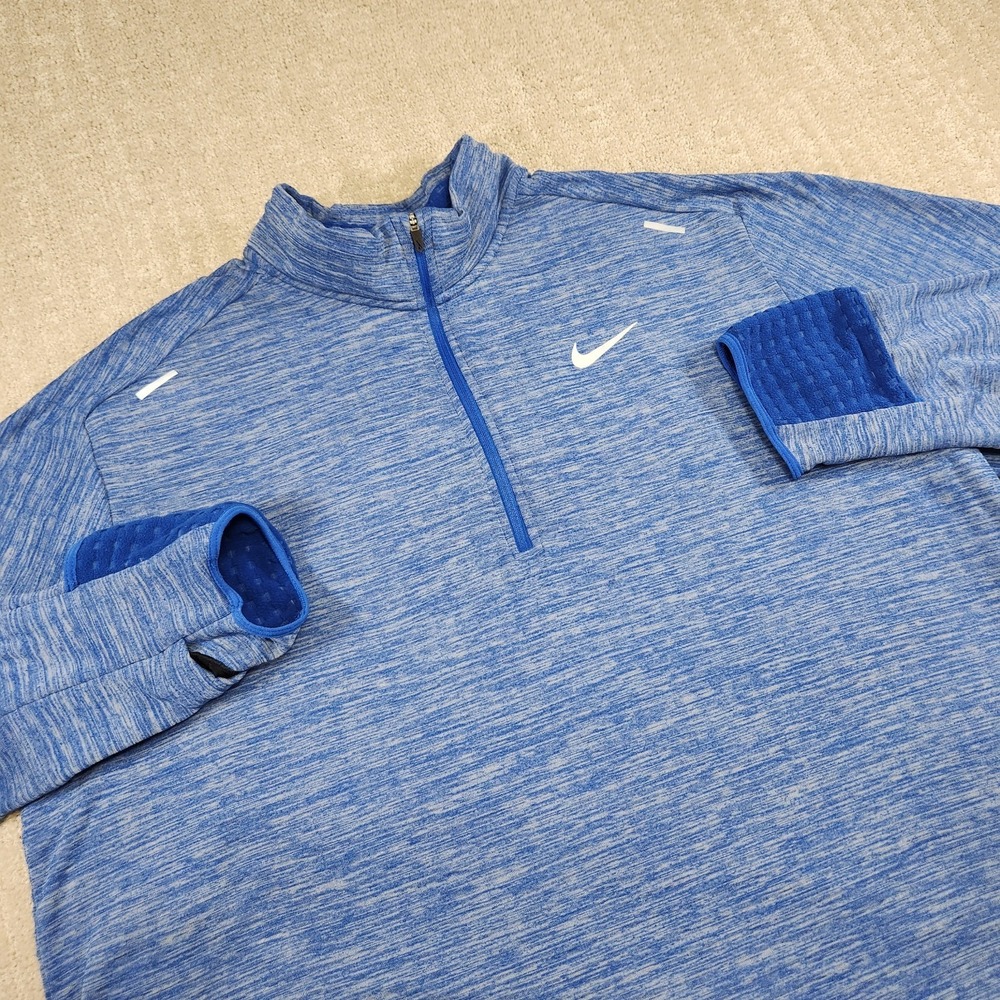 Nike‎ Running Sweatshirt Men XXL Therma Sphere 3.0 Element Grid Fleece Blue
